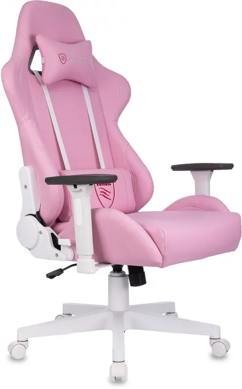 Кресло игровое Zombie Neo розовый эко.кожа крестов. пластик пластик белый