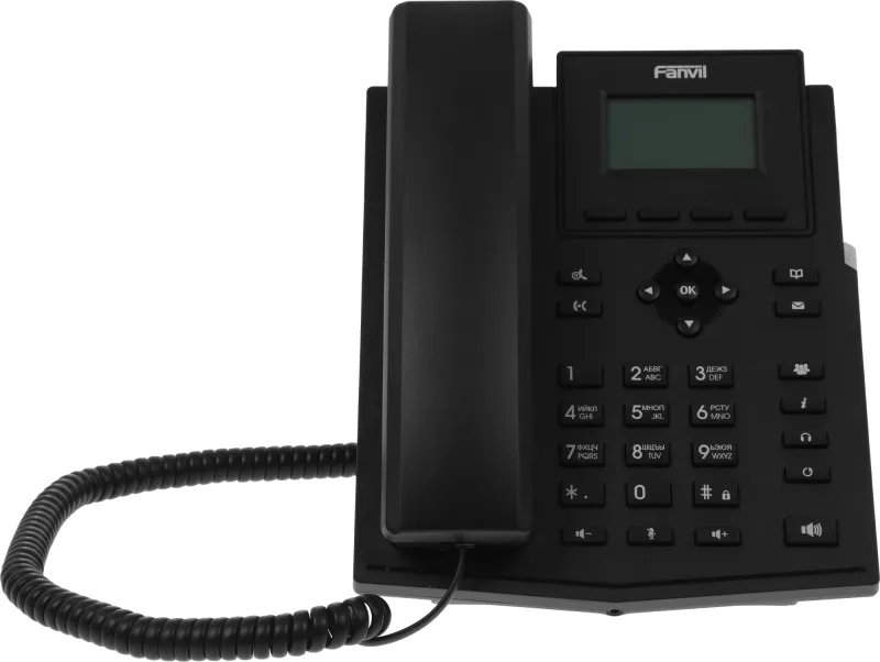 Телефон Fanvil X301P 2xEthernet 10/100, LCD 128x48, дисплей 2,3, 6 Parties conference, HD voice,2 SIP Line, Opus+IPV6, PSU, POE