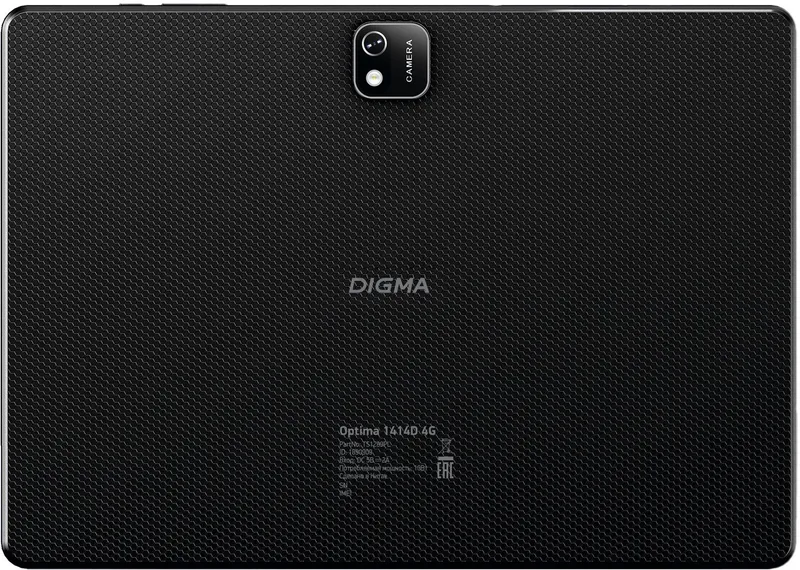 Планшет Digma Optima 1414D 4G T606 (1.6) 8C RAM4Gb ROM64Gb 10.1" IPS 1920x1200 3G 4G Android 12 черный 5Mpix 2Mpix BT GPS WiFi Touch microSD 256Gb 6000mAh