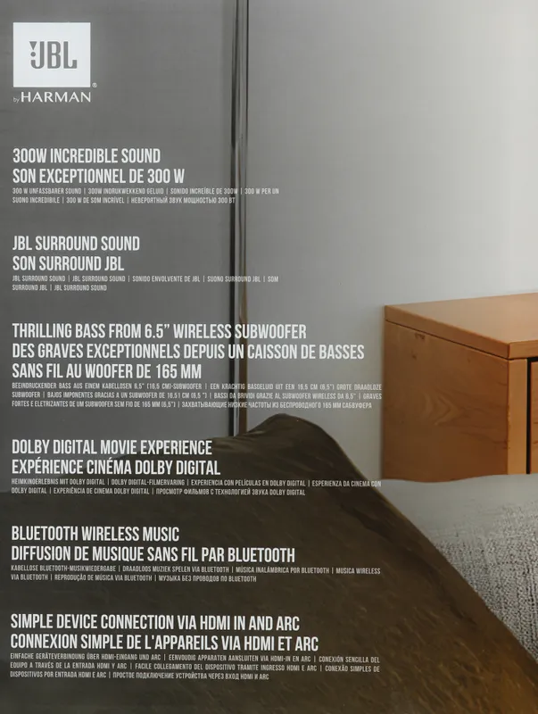 Саундбар JBL Bar Deep Bass 2.1 100Вт+200Вт черный