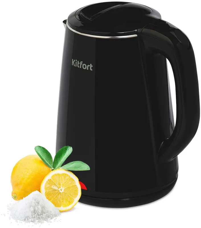 Чайник электрический Kitfort КТ-6160 1.8л. 2200Вт черный корпус: металл/пластик