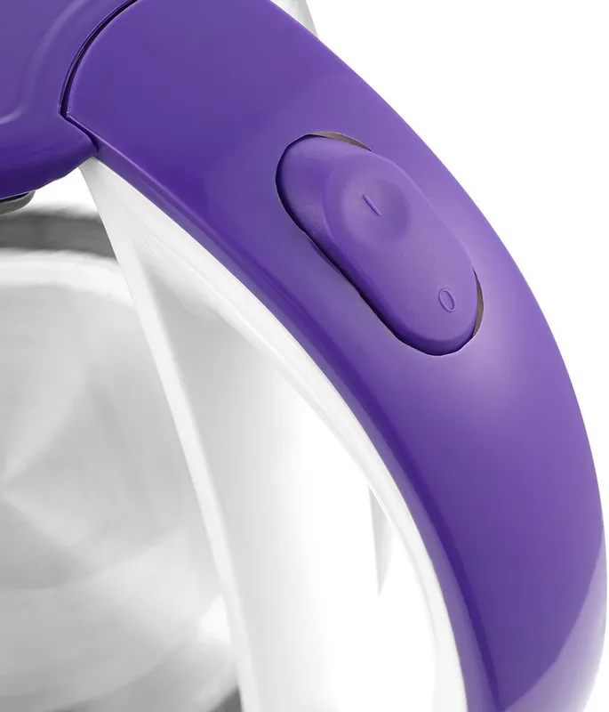 Чайник электрический Kitfort КТ-6167 1.8л. 2200Вт белый/фиолетовый корпус: стекло/пластик