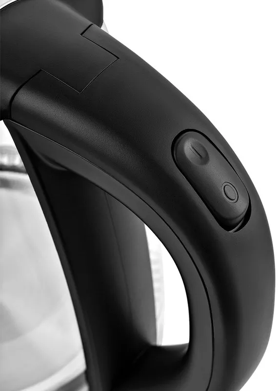 Чайник электрический Kitfort КТ-6168 1.8л. 2200Вт черный глянец/нержавеющая сталь корпус: стекло/металл/пластик