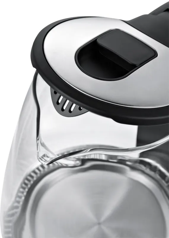 Чайник электрический Kitfort КТ-6168 1.8л. 2200Вт черный глянец/нержавеющая сталь корпус: стекло/металл/пластик