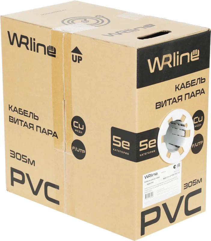 Кабель информационный WRline WR-FTP-4P-C5E-PVC-GY кат.5E F/UTP 4X2X24AWG PVC внутренний 305м серый