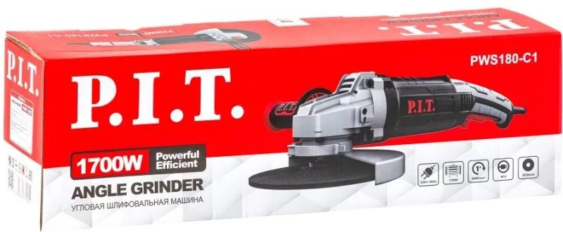 Углошлифовальная машина P.I.T. PWS180-C1 1700Вт 8500об/мин рез.шпин.:M14 d=180мм