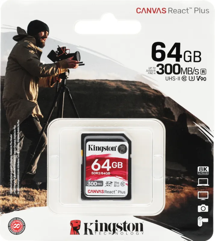 Флеш карта SDXC 64GB Kingston SDR2/64GB Canvas React Plus w/o adapter