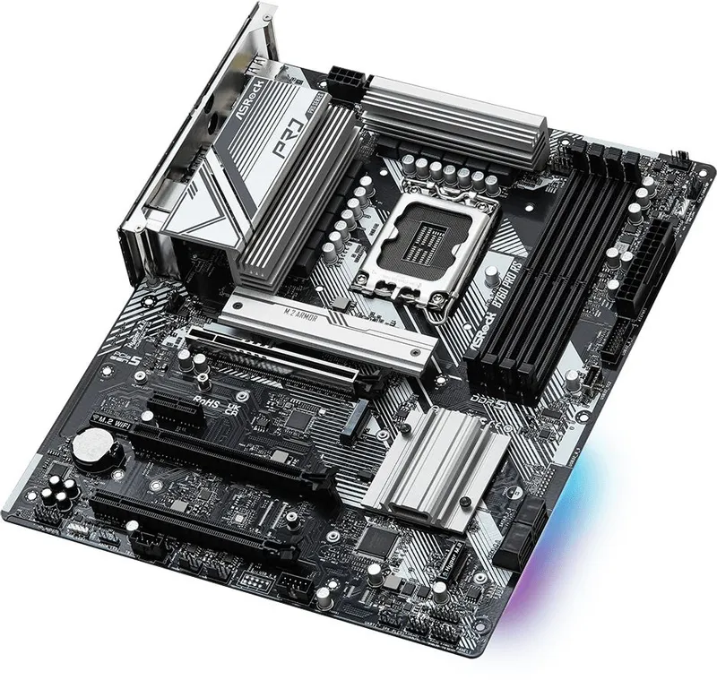 Материнская плата ASROCK B760 PRO RS, LGA1700, B760, 4*DDR5, HDMI+DP, 4xSATA3 6.0 (RAID), M.2 Socket, 4xUSB 3.2, 2xUSB2.0, Type-C, ATX; 90-MXBKS0-A0UAYZ