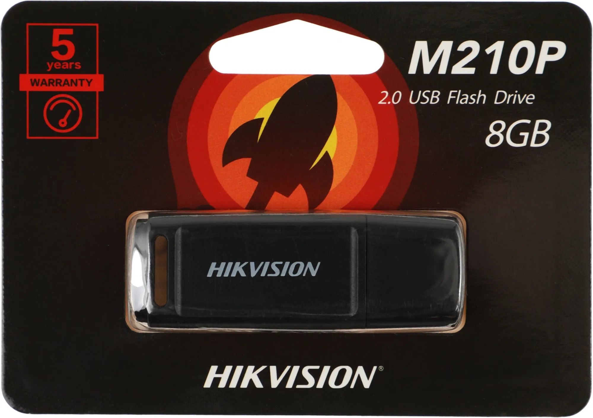 Флеш Диск Hikvision 8Gb HS-USB-M210P/8G USB2.0 черный