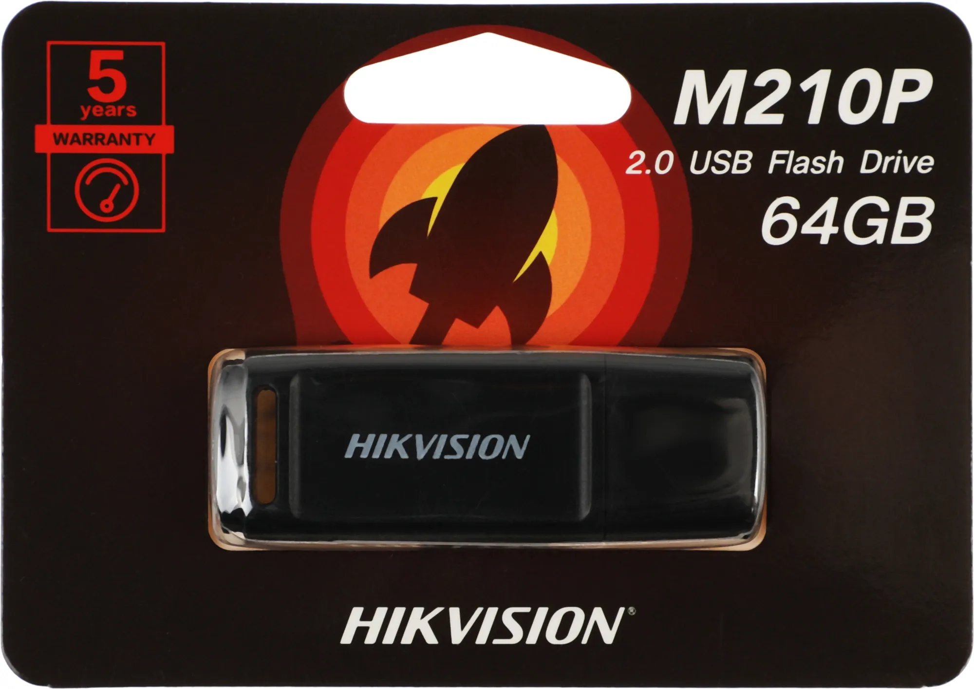 Флеш Диск Hikvision 64Gb HS-USB-M210P/64G USB2.0 черный