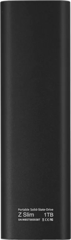 SSD накопитель Netac Z SLIM Black 1TB USB 3.2 Gen 2 Type-C External SSD, R/W up to 550MB/480MB/s,with USB-C to USB-A cable and USB-A to USB-C adapter 3Y wty