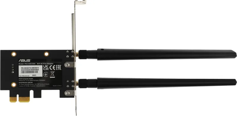 Адаптер ASUS PCE-AXE5400//WIFI 802.11ax, 2402 + 574Mbps, PCI-E Adapter, 2 antenna; 90IG07I0-ME0B10