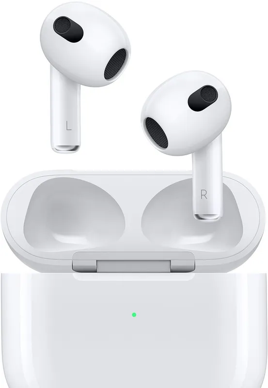 Гарнитура вкладыши Apple AirPods 3 A2565,A2564,A2897 белый беспроводные bluetooth в ушной раковине (MPNY3AM/A)