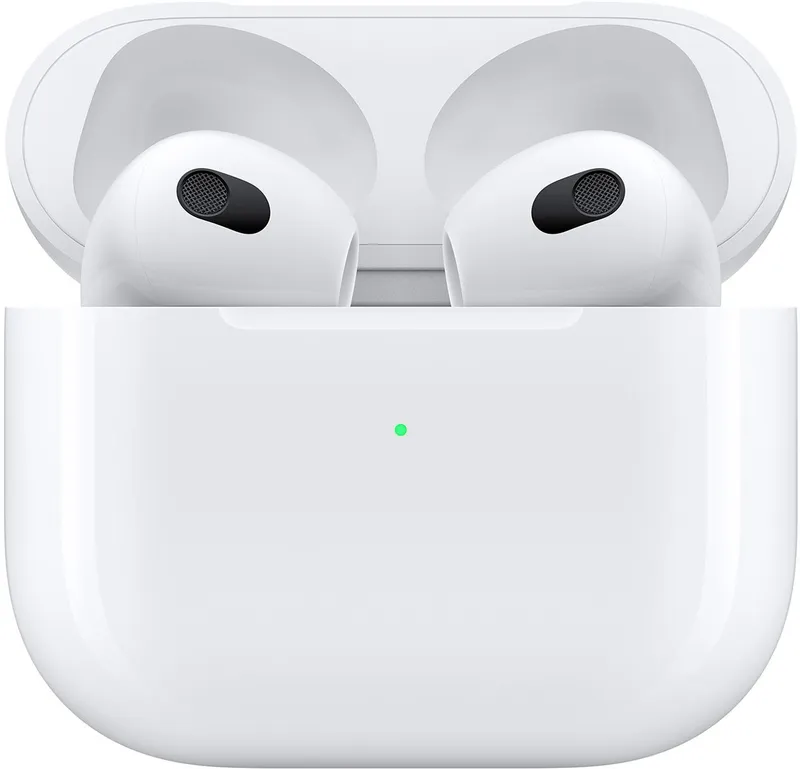 Гарнитура вкладыши Apple AirPods 3 A2565,A2564,A2897 белый беспроводные bluetooth в ушной раковине (MPNY3AM/A)