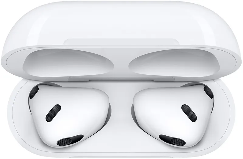 Гарнитура вкладыши Apple AirPods 3 A2565,A2564,A2897 белый беспроводные bluetooth в ушной раковине (MPNY3AM/A)