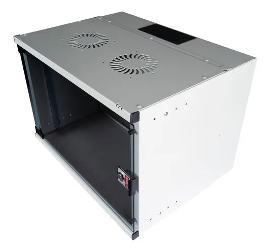 Шкаф коммутационный Lande Set Soho (LN-SS12U5440-LG) настенный 12U 540x400мм пер.дв.стекл задн.дв.стал.лист несъемн.бок.пан. направл.под закл.гайки 50кг серый 11кг 592мм IP20 сталь