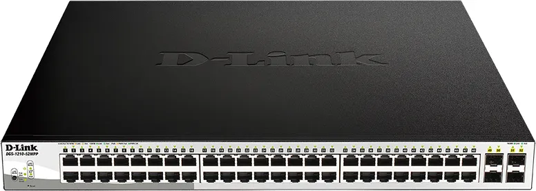 Коммутатор D-Link DGS-1210-52MPP/E2A (L2) 48x1Гбит/с 4SFP 48PoE 740W управляемый