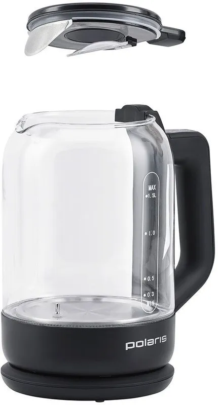Чайник электрический Polaris PWK 1712CGLD WIFI IQ Home 1.5л. 2150Вт черный корпус: стекло/пластик (PWK 1712CGLD)