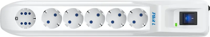Сетевой фильтр Pilot L (GP) 174 7м (6 розеток) белый (коробка)