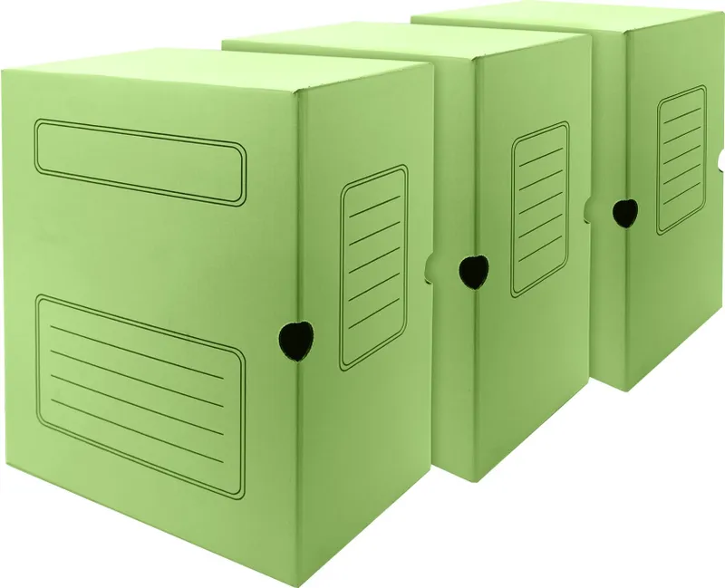 Короб архивный Silwerhof микрогофрокартон корешок 150мм зеленый (упак.:3шт)