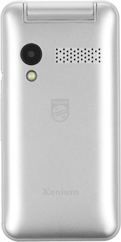 Мобильный телефон Philips E2601 Xenium серебристый раскладной 2Sim 2.4" 240x320 Nucleus 0.3Mpix GSM900/1800 FM microSD max32Gb