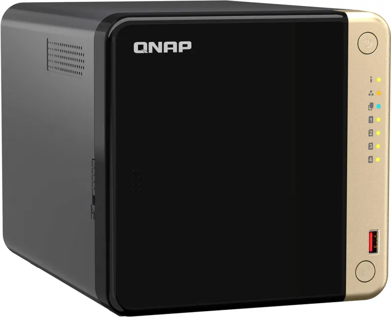 Система хранения данных QNAP SMB 2C 2GhzCPU/8Gb/upto 4HDD, up to 20 with TL-D800C/SATA(3,5" 2,5")/ 2xUSB3.2 2xUSB2.0/1xHDMI/1xExp.slot/2x2,5Gb/iSCSI/1xPS/3YW TS-464-8G-EU-RU