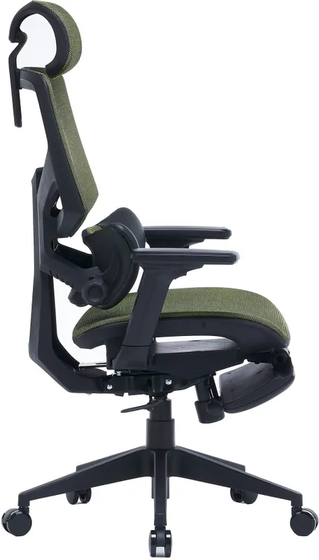 Кресло Cactus CS-CHR-MC01-LGN салатовый сет./эко.кожа с подголов. крестов. пластик подст.для ног