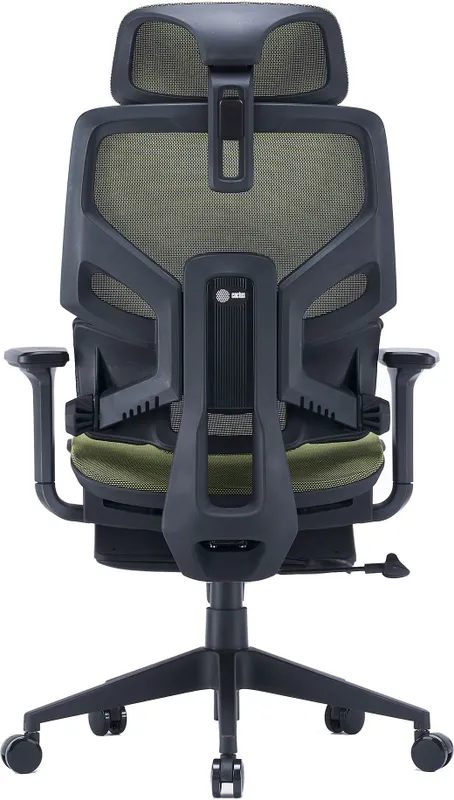 Кресло Cactus CS-CHR-MC01-LGN салатовый сет./эко.кожа с подголов. крестов. пластик подст.для ног