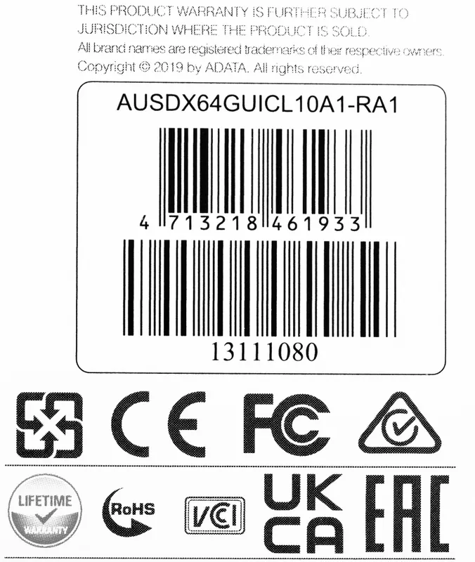 Флеш карта microSDXC 64GB A-Data AUSDX64GUICL10A1-RA1 Premier Pro + adapter
