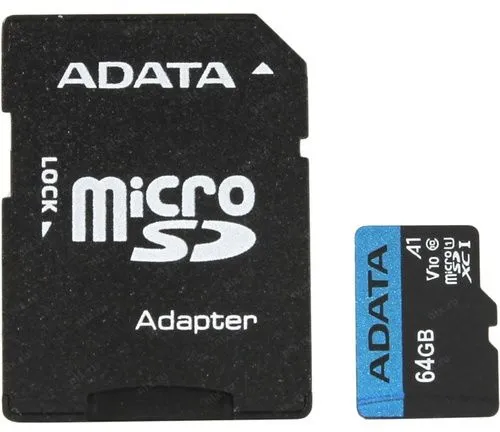 Флеш карта microSDXC 64GB A-Data AUSDX64GUICL10A1-RA1 Premier Pro + adapter