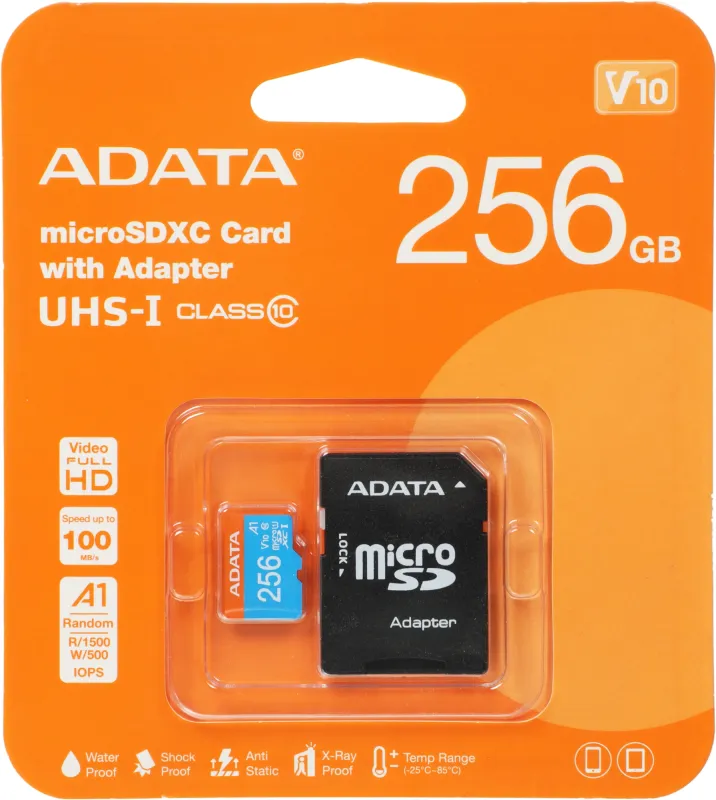 Флеш карта microSDXC 256GB A-Data AUSDX256GUICL10A1-RA1 Premier Pro + adapter