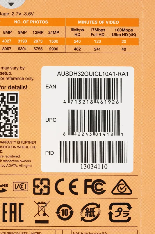 Флеш карта microSDXC 32GB A-Data AUSDH32GUICL10A1-RA1 Premier Pro + adapter