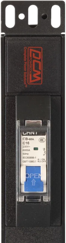 Аксессуар к источникам бесперебойного питания Блок распределения питания Powercom PDU-16AH9-9C3-1P-C20 9*C13, 16A, 1U, 1ph, (1918831)