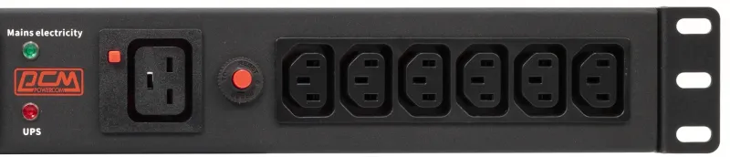 Распределитель питания Powercom MBS1607-1C19-6C13 4*Schuko+1*C19, 16A, 1ph (1919945)