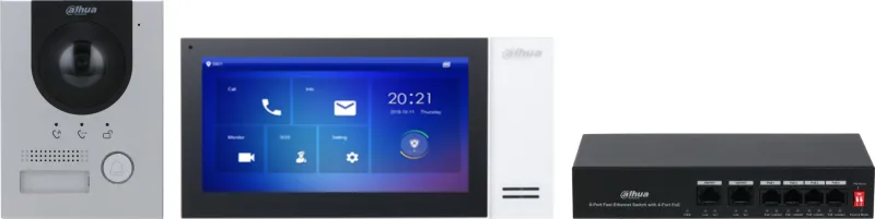 Комплект домофона Dahua DHI-KTP01L(S) черный