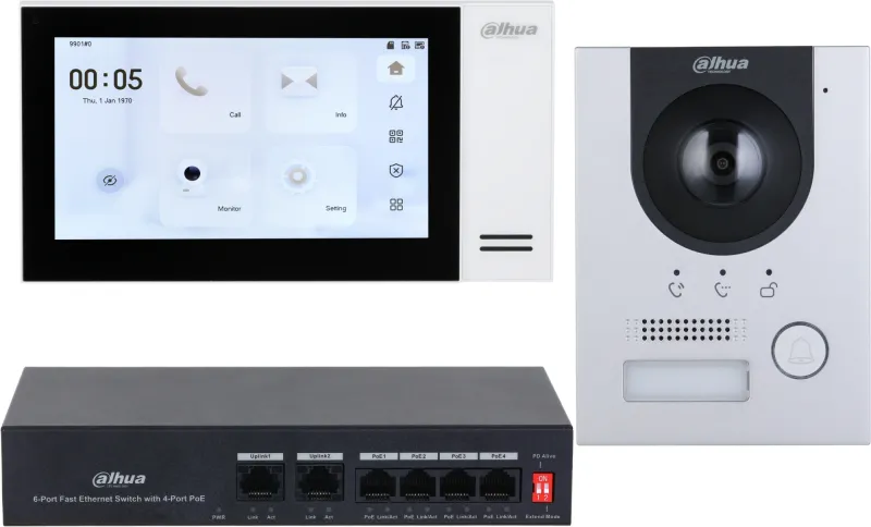 Комплект домофона Dahua DHI-KTP01L(S) черный