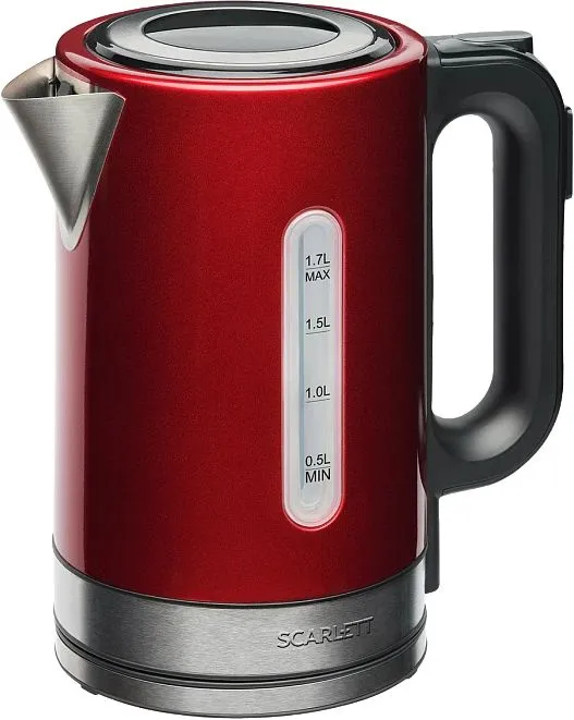 Чайник электрический Scarlett SC-EK21S77 1.7л. 2200Вт красный/черный (корпус: металл)