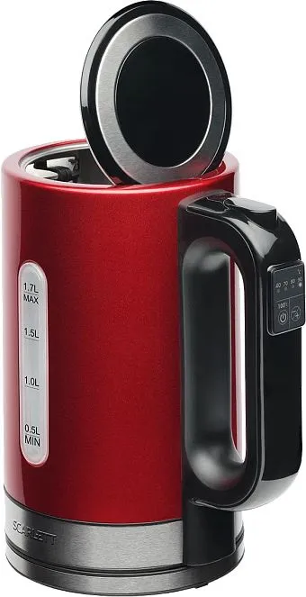 Чайник электрический Scarlett SC-EK21S77 1.7л. 2200Вт красный/черный (корпус: металл)