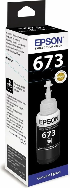 Чернила Epson 673 C13T673198 (аналог C13T67314A) черный 70мл для Epson L800/L810/L850/L1800