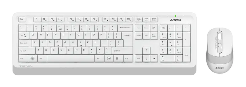 Клавиатура + мышь A4Tech Fstyler FG1010S клав:белый/серый мышь:белый/серый USB беспроводная Multimedia (FG1010S WHITE)