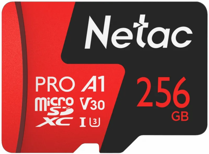 Носитель информации Netac P500 Extreme PRO 256GB MicroSDXC V30/A1/C10 up to 100MB/s, retail pack card only