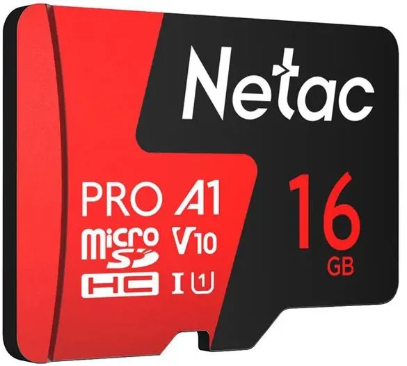 Носитель информации Netac P500 Extreme PRO 16GB MicroSDHC V10/U1/C10 up to 100MB/s, retail pack card only