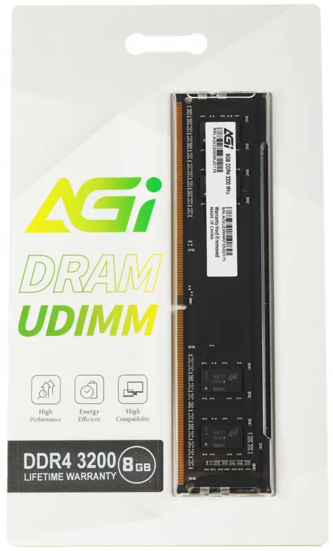 Память DDR4 8Gb 3200MHz AGi AGI320008UD138 UD138 RTL PC4-25600 CL22 DIMM 288-pin 1.2В Ret