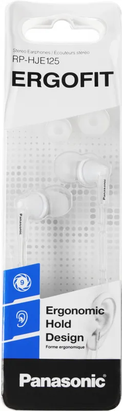 Наушники внутриканальные Panasonic RP-HJE125E 1.1м белый проводные в ушной раковине (RP-HJE125E-W)