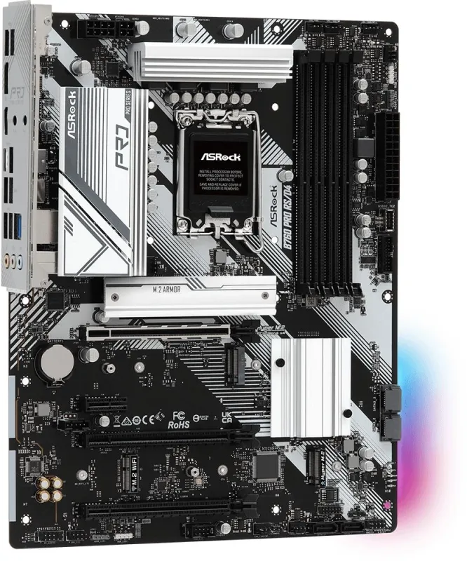 Материнская плата ASROCK B760 PRO RS/D4, LGA1700, B760, 4*DDR4, HDMI+DP, 4xSATA3 6.0 (RAID), M.2 Socket, 4xUSB 3.2, 2xUSB2.0, Type-C, ATX; 90-MXBKS0-A0UAYZ