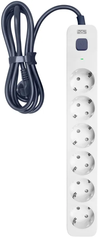 Сетевой фильтр Powercom SP-06W 5,0 м 5.0м (6 розеток) белый/серый (коробка)