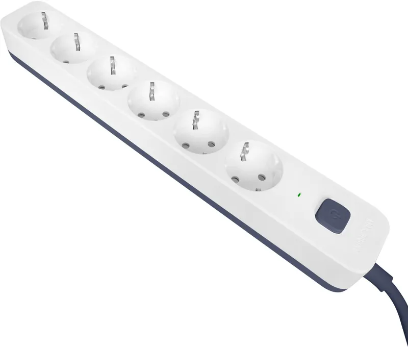 Сетевой фильтр Powercom SP-06W 5,0 м 5.0м (6 розеток) белый/серый (коробка)