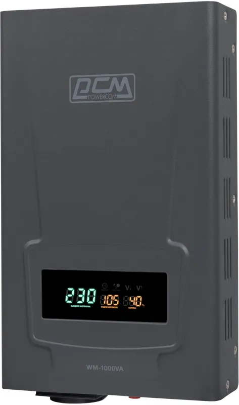 Стабилизатор напряжения Powercom WM-1000VA 800Вт 1000ВА графитовый