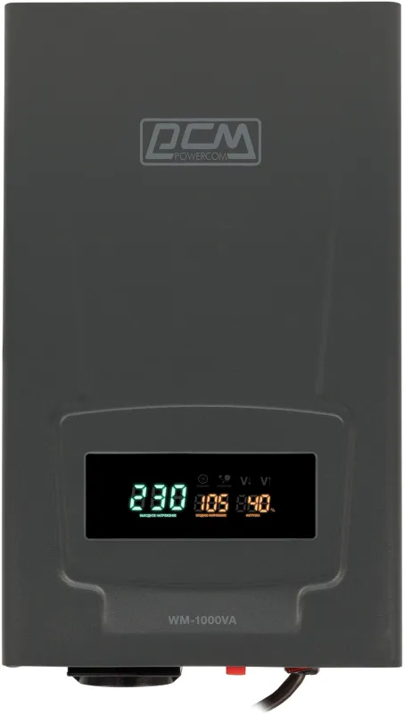 Стабилизатор напряжения Powercom WM-1000VA 800Вт 1000ВА графитовый