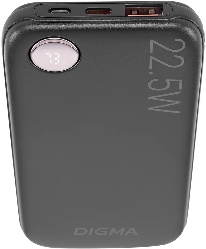 Мобильный аккумулятор Digma DGPF10B 10000mAh QC3.0/PD3.0 22.5W 3A USB-A/USB-C черный (DGPF10B22PBK)
